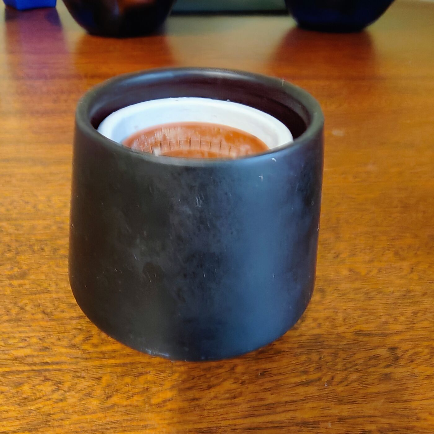 Small Ceramic Plant Pot — Matte Black