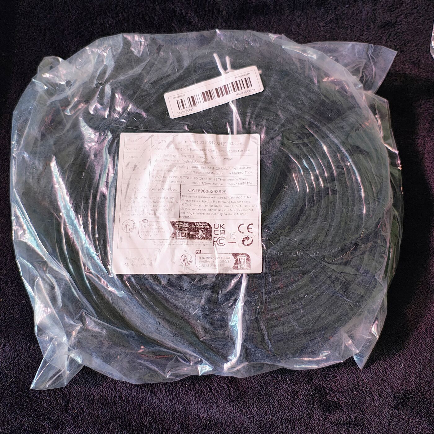 High-Speed CAT6 Ethernet Cable — 50m Roll (New)