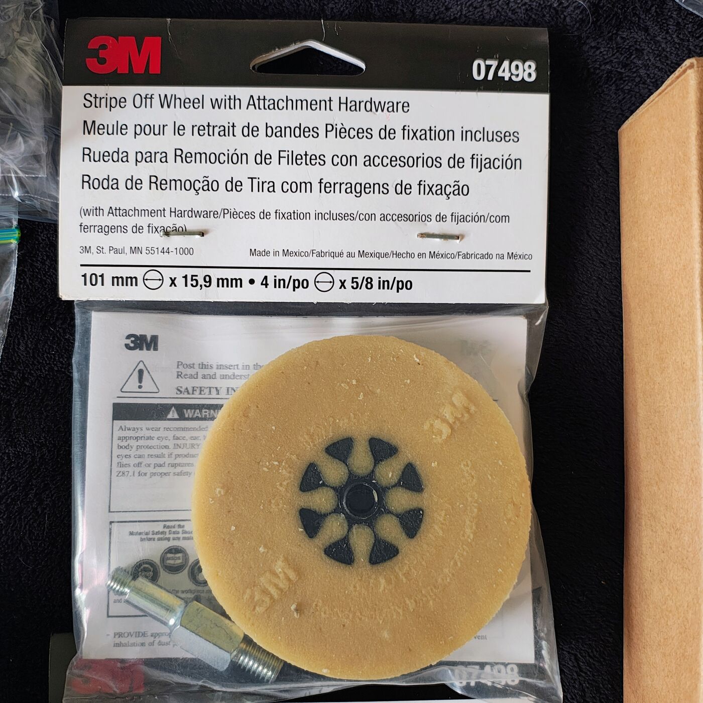 3M Scotch-Brite Stripe Off Wheel 07498 — 100mm x 16mm — TWO Wheels (New)