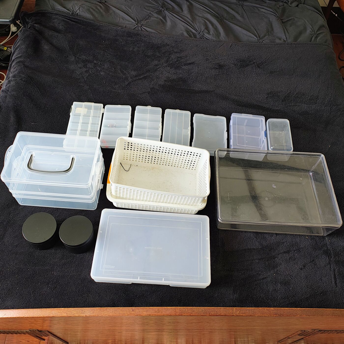 Plastic Storage Boxes & Craft Organisers — Lot of 14